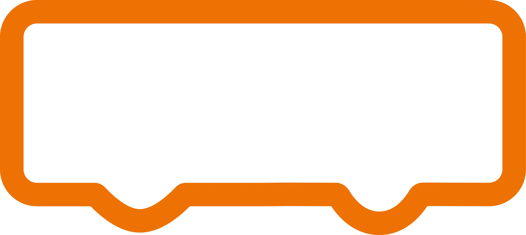 Orange rectangular speech bubble with rounded corners, designed for indicating dialogue or conversation in a simple and modern style.